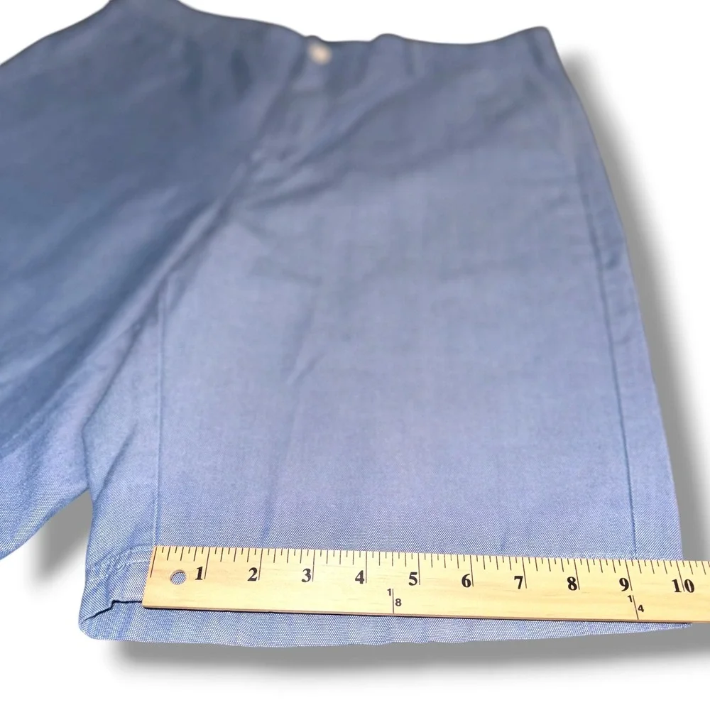 J. Hilburn Oxford Shorts Mens 34 Blue‎ Tailored Fit Cotton Casual Summer Preppy